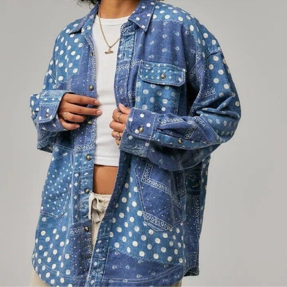 BDG Urban Outfitters Dani Flannel Shirt Tunic Top Buttondown Printed Small